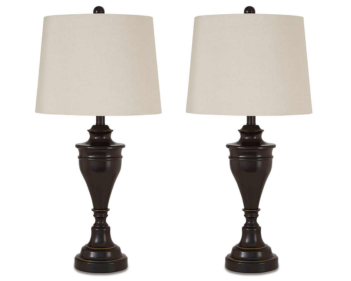 28.5-Inch Bronze-Tone Metal Table Lamps — Set of 2, pair of lamps