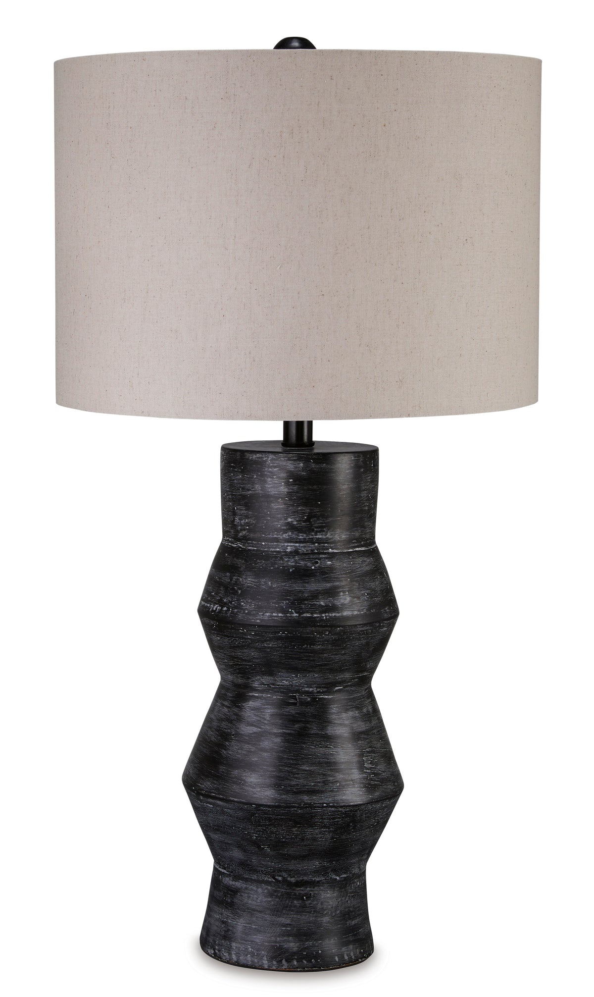 30-Inch Distressed Black Terracotta Table Lamp, product view
