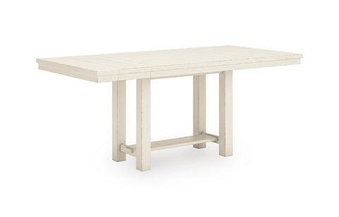 Antiqued White Counter Height Table and Seating Options