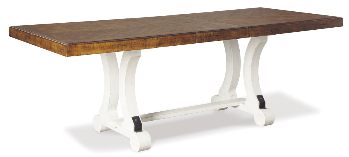 White/Brown / Dining Table Only, product view 2; included: 1 table; all other furniture and accessories excluded