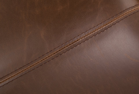 Brown Faux Leather Bucket Counter Stools, Set of 2