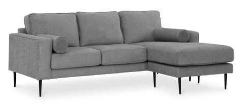 Charcoal Sofa Chaise, Loveseat and Chair with Black Metal Legs