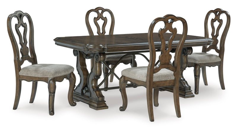 Dark Brown / Table + 4 Side Chairs, product view 1; includes table + 4 side chairs; cabinets and accessories excluded