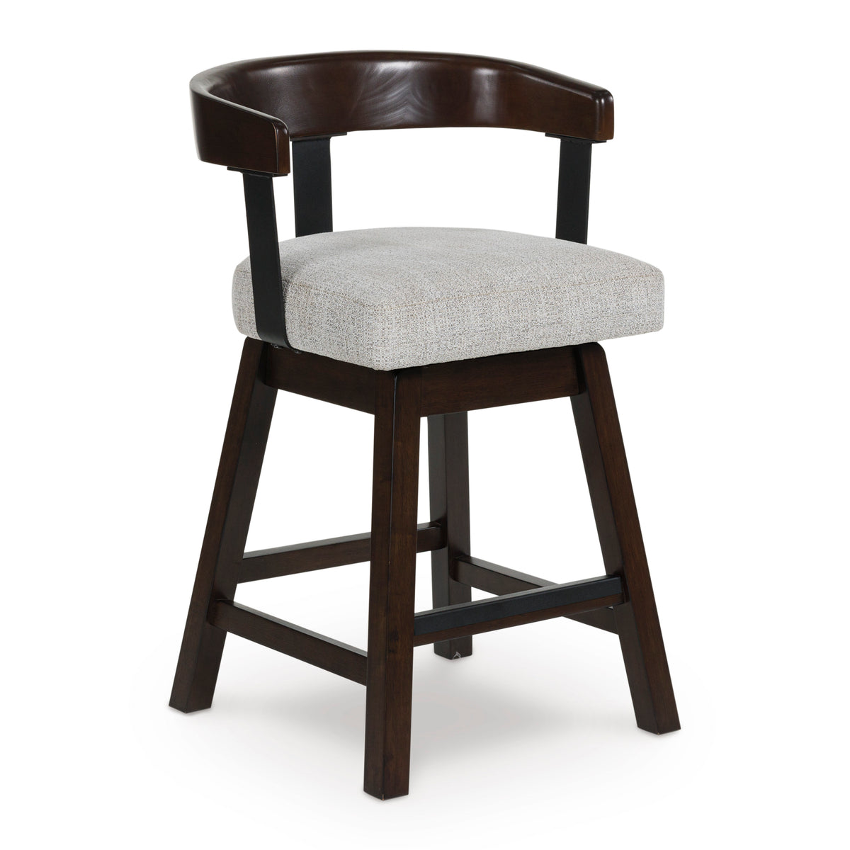 Dark Brown / Counter Height — Set of 2 Stools, angle view; matching pair included; additional furniture and accessories excluded