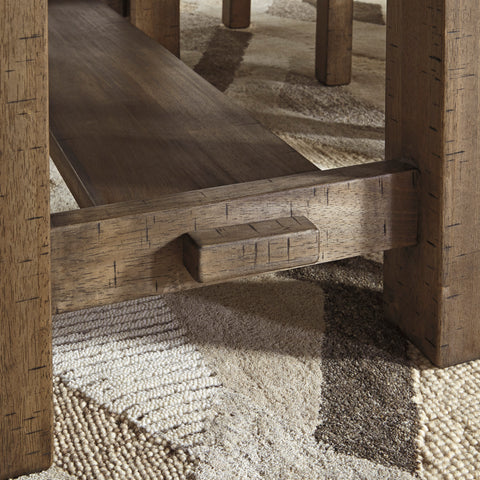 Distressed Nutmeg Counter Height Extension Table and Seating