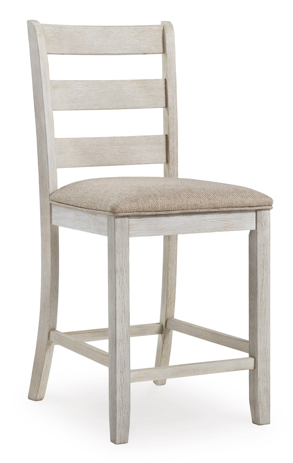 White/Light Brown / Counter Height — Set of 2 Stools, angle view; matching pair included; additional furniture and accessories excluded