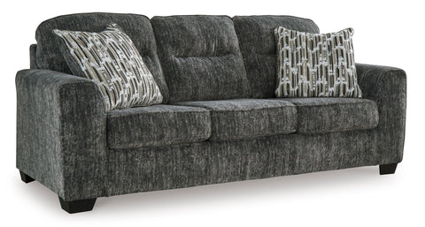 Gunmetal Upholstered Sofa, Loveseat and Chair and a Half