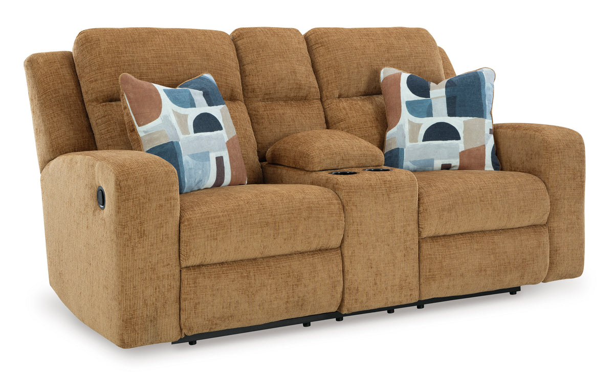 Honey Manual Reclining Seating, console loveseat upright angle