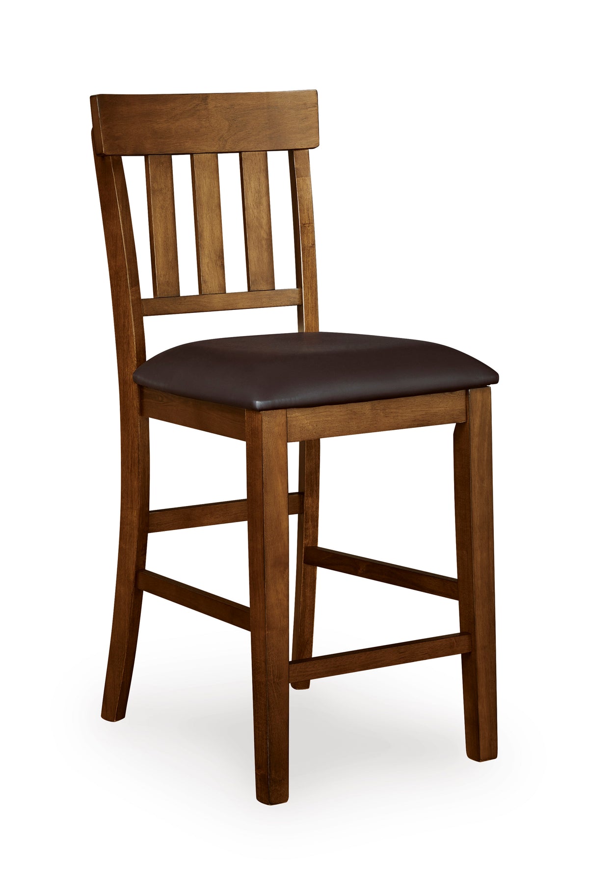 Medium Brown / Counter Height — Set of 2 Stools, angle view; matching pair included; additional furniture and accessories excluded