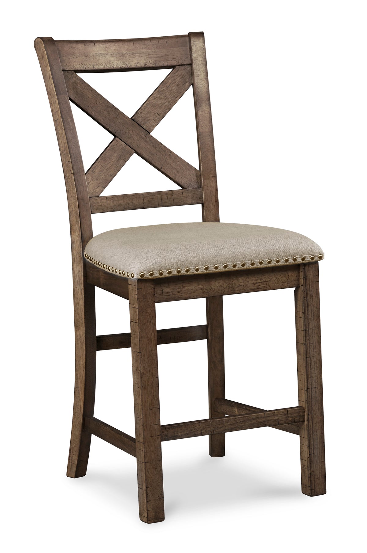 Beige / Counter Height — Set of 2 Stools, product view; matching pair included; additional furniture and accessories excluded