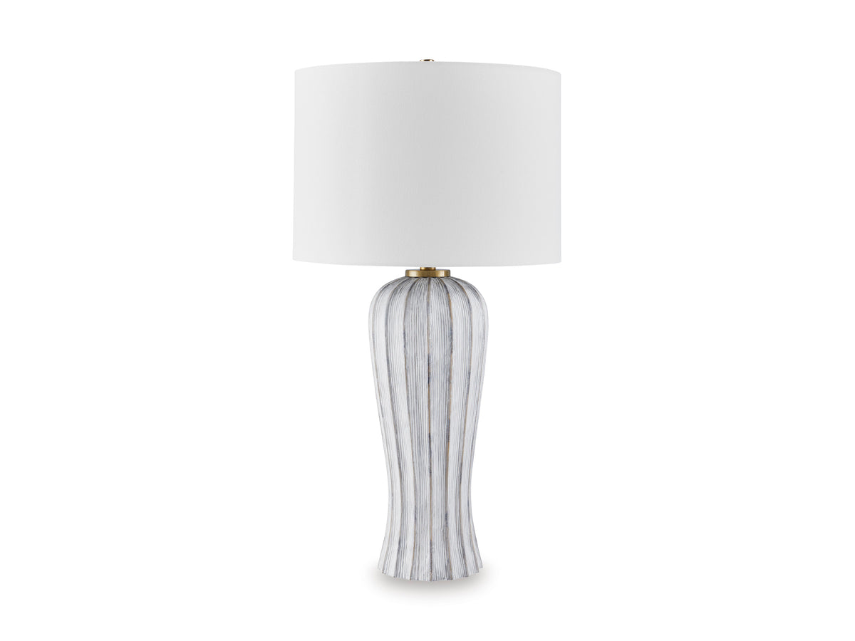 Antique Gray table lamp, full product view