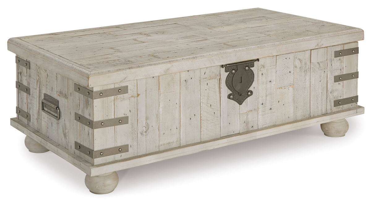 White Wash Gray, complete coffee table with top closed