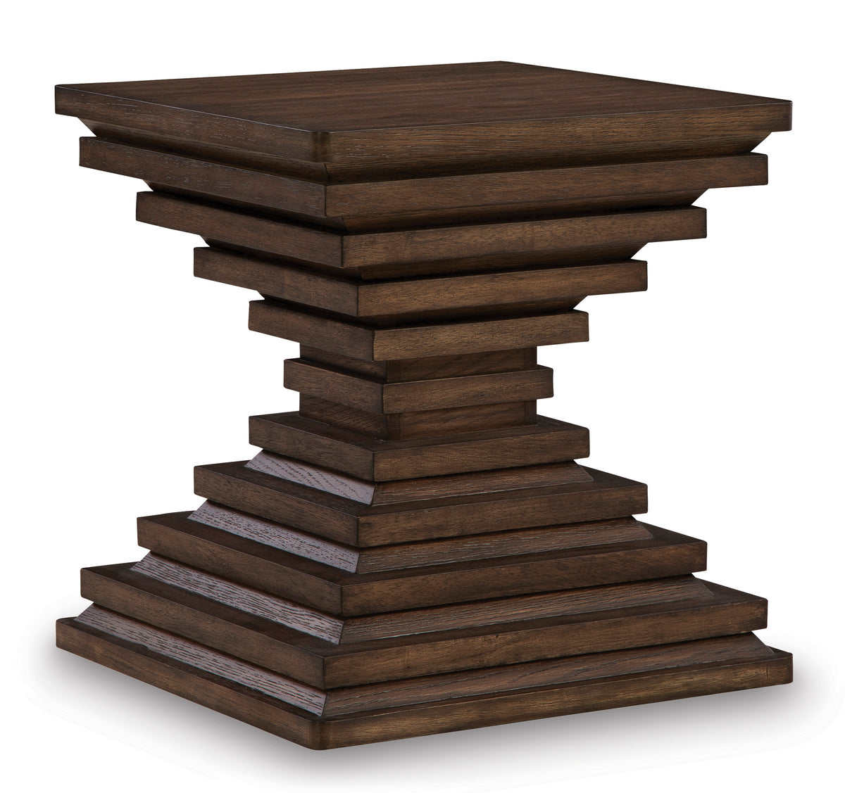 Warm Brown Square End Table, full product view