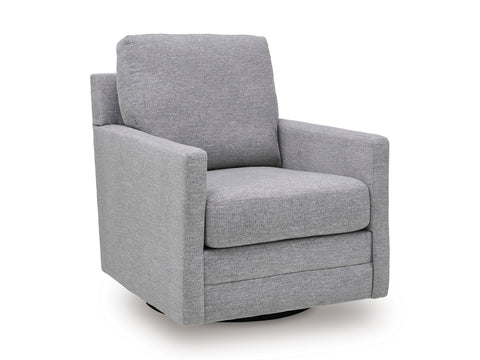 Pewter Performance Fabric Swivel Accent Chair