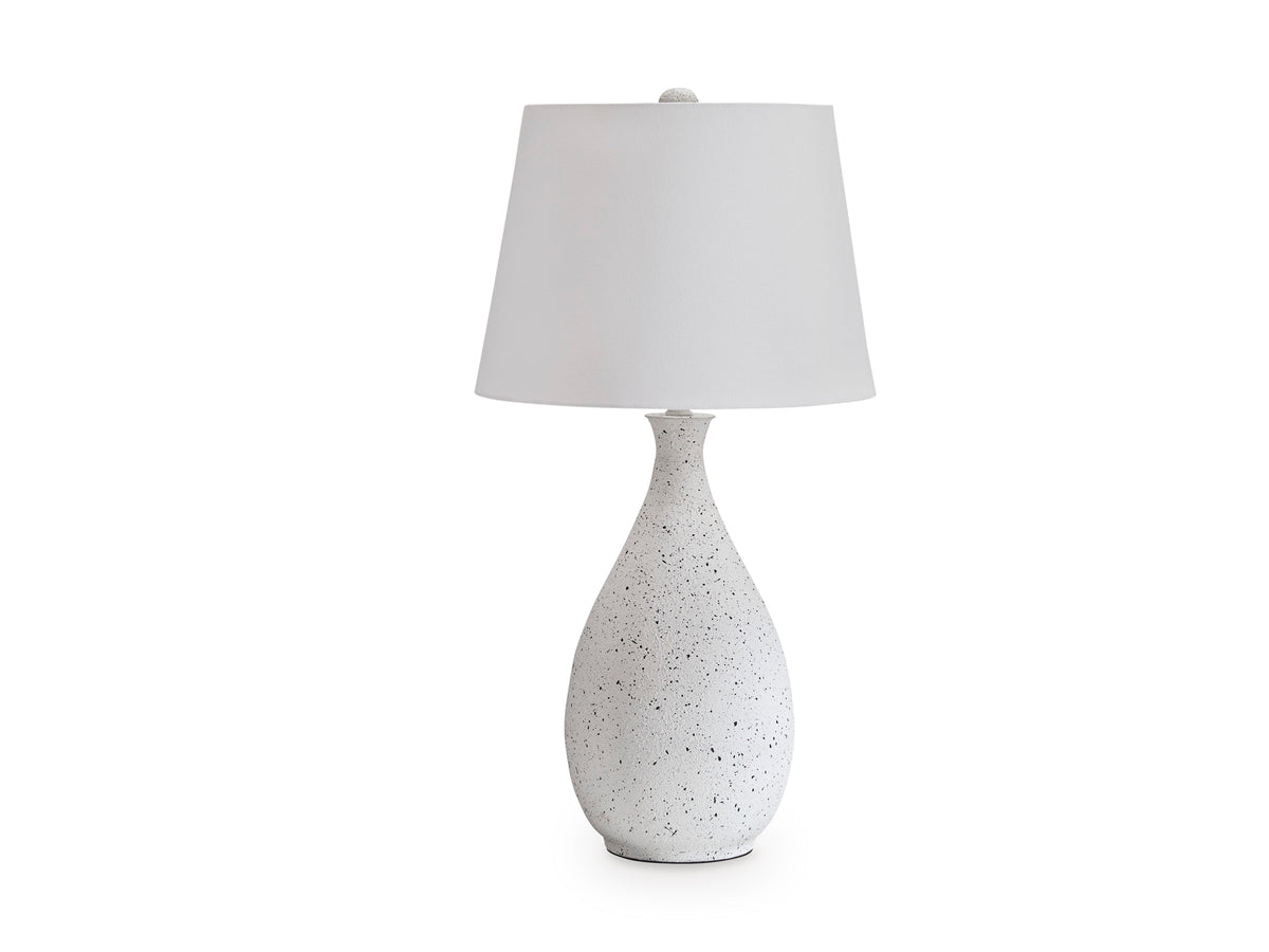White/Black table lamp, full product view