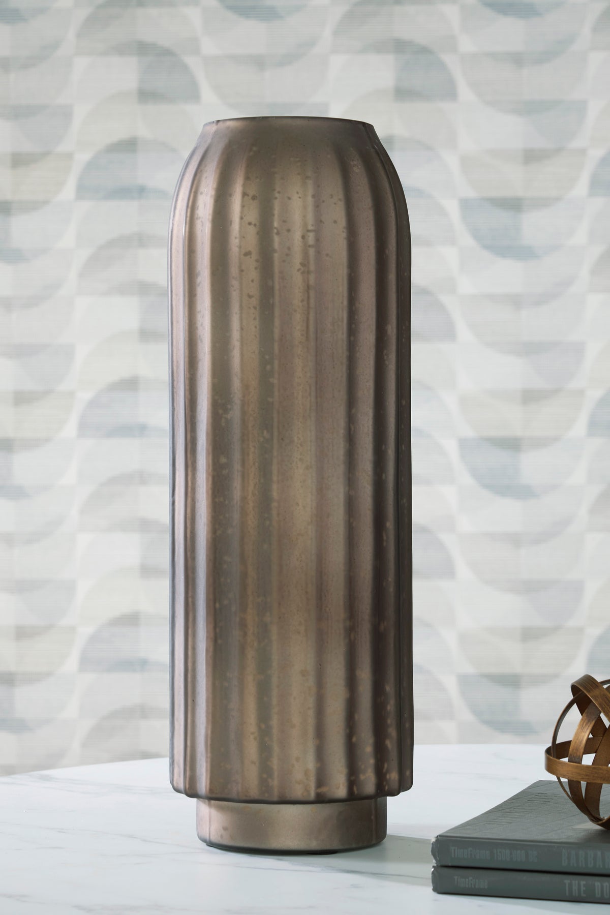 Brown 17.75-inch height vase, full product view
