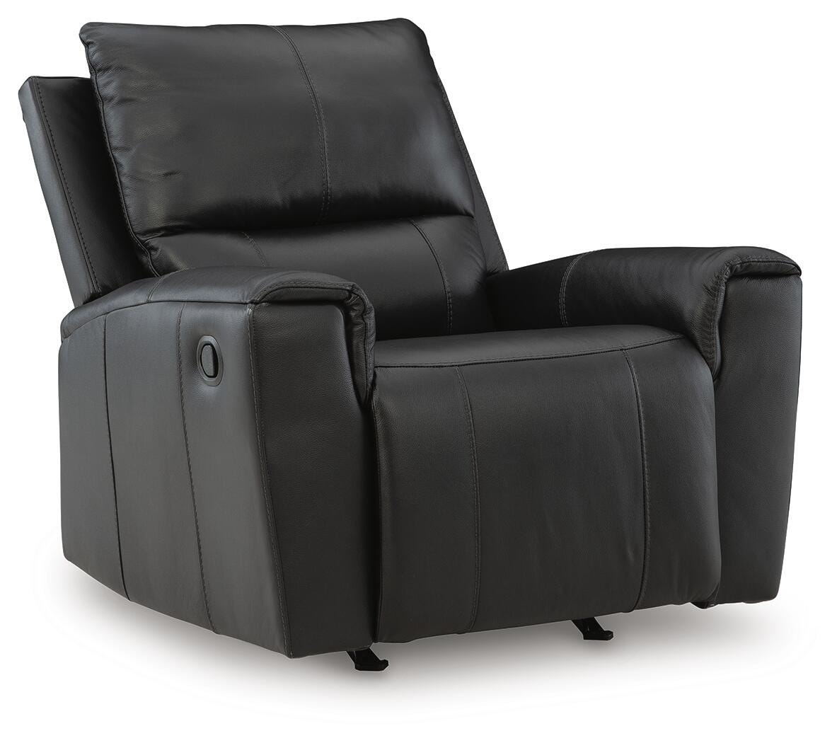 Black, full recliner in closed position