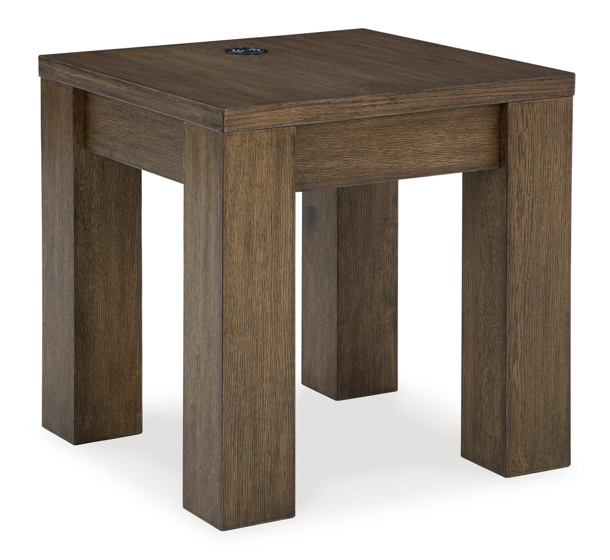 Warm Brown Wireless Charging End Table, full product view
