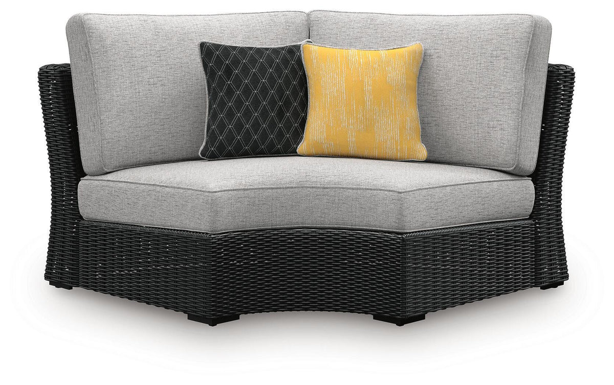 Black/Light Gray, complete curved corner seat front view