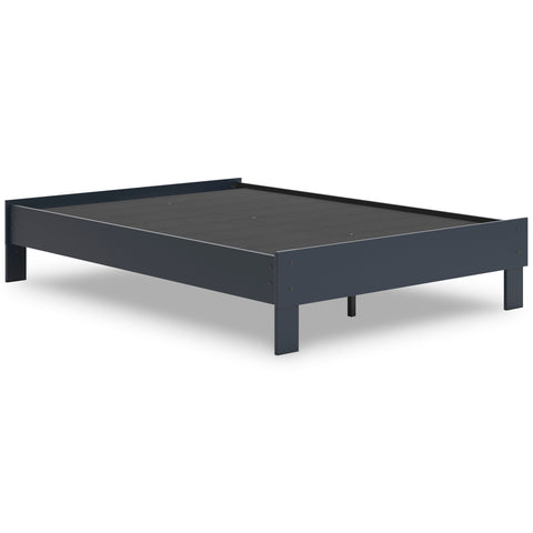 Matte Navy Blue Platform Bed