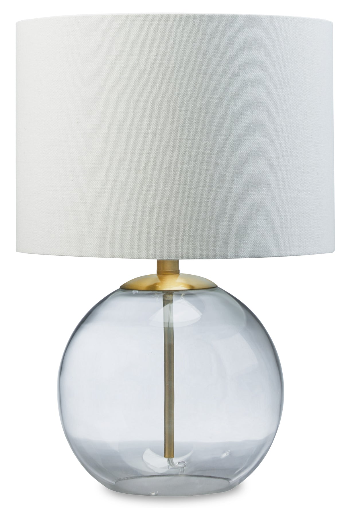 Clear/Brass Finish table lamp, full product view