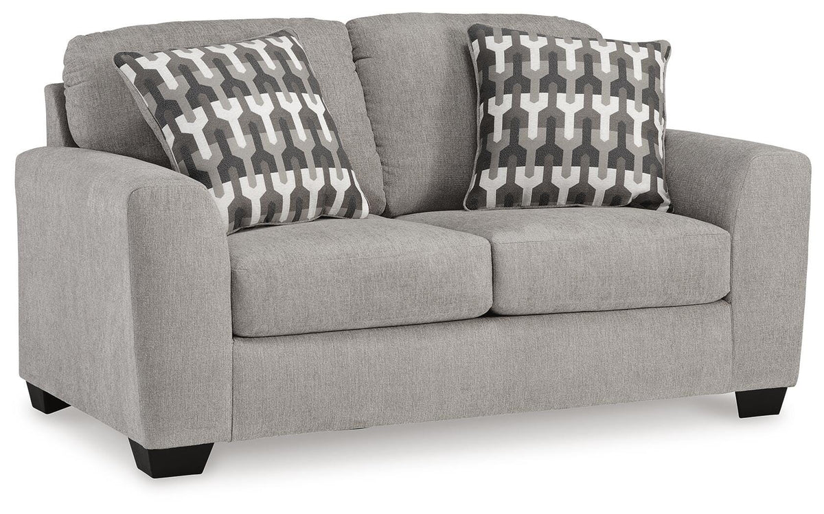 Flannel, complete loveseat angle view