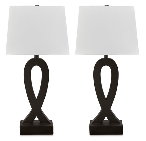 Markellton Black Sculptural Table Lamps, Set of 2