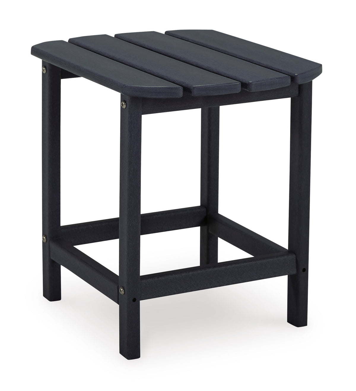 Black outdoor end table, full product view
