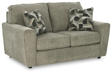 Contemporary Track-Arm Loveseat in Pewter