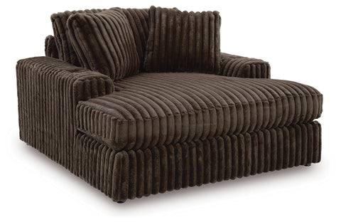 Oversized Jumbo Corduroy Chaise with USB and Cup Holders