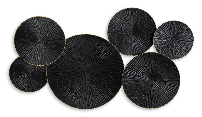 Black/Gold Finish Rhetlen wall decor, full product view