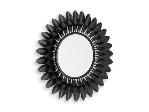 Dark Metal Layered Petal Wall Mirror