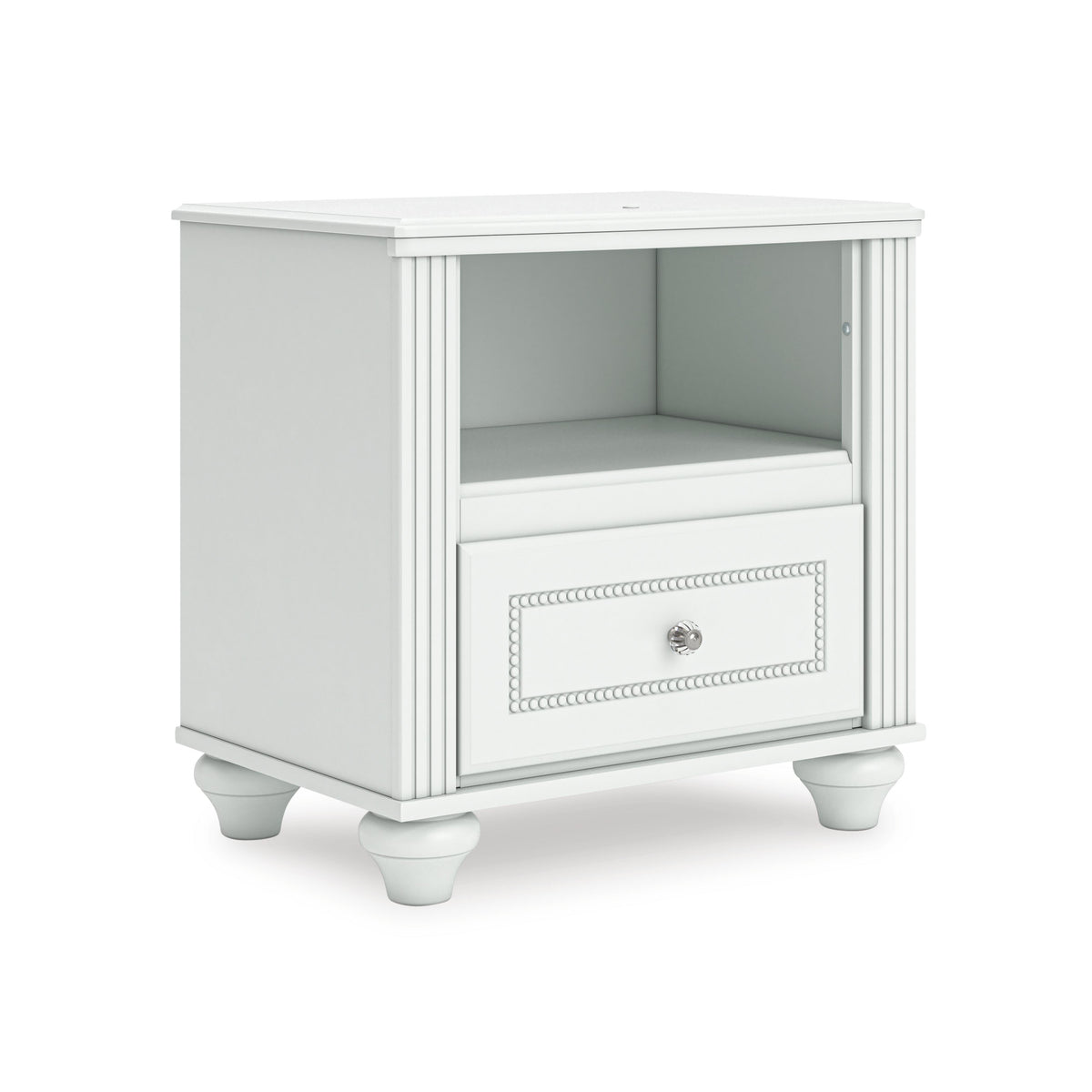 White / Nightstand, complete product angled view