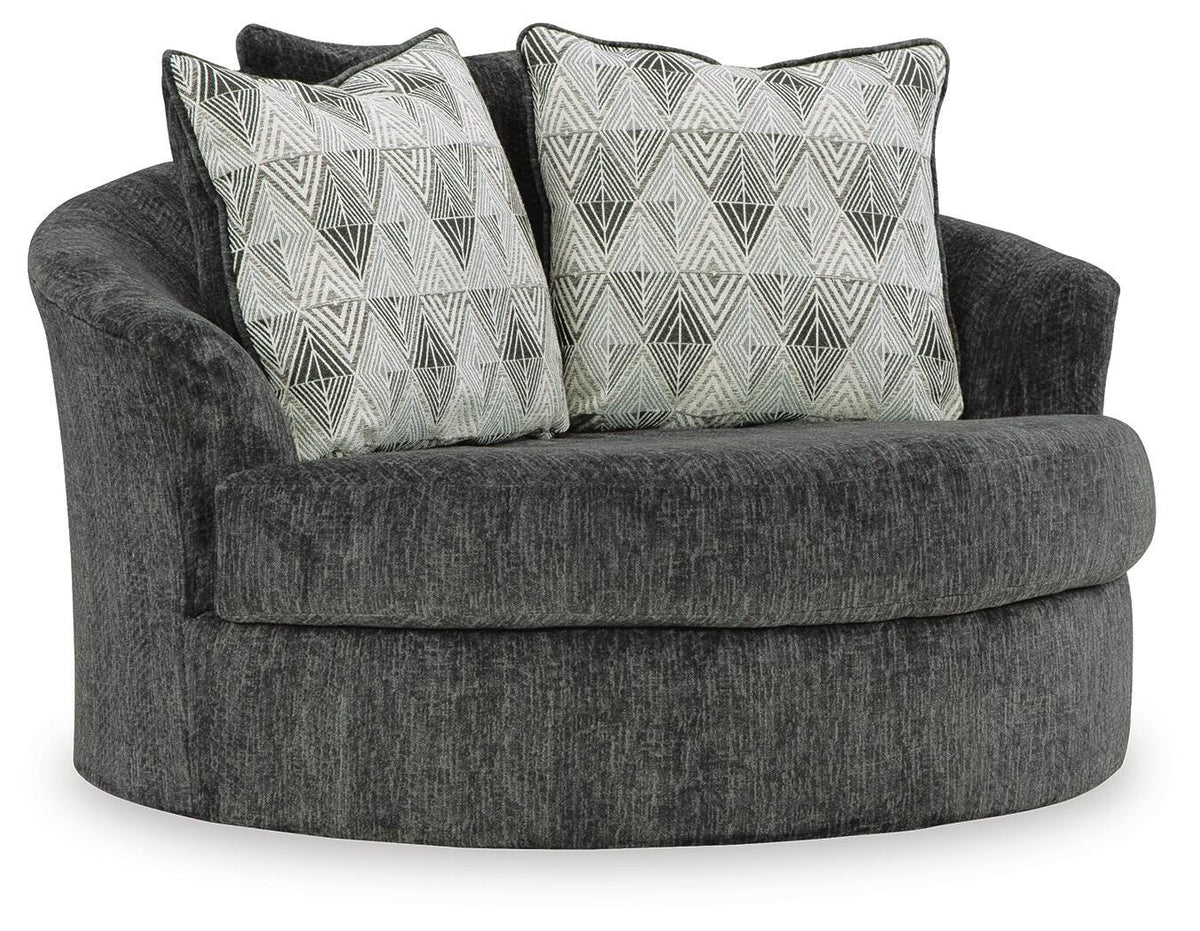 Shadow, complete oversized swivel chair with included pillows