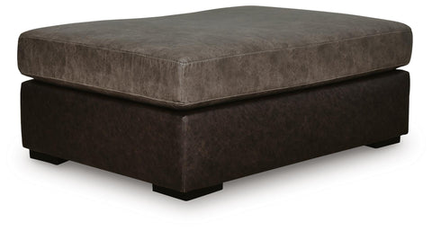 Fossil Two-Tone Faux Leather Oversized Ottoman