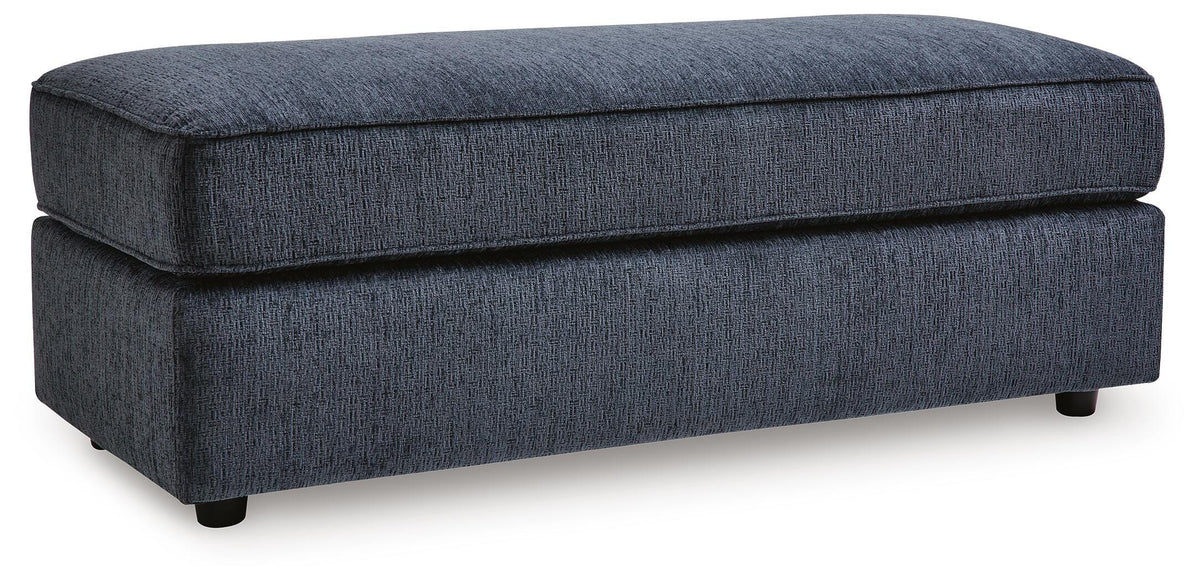 Cobalt, complete ottoman angled view