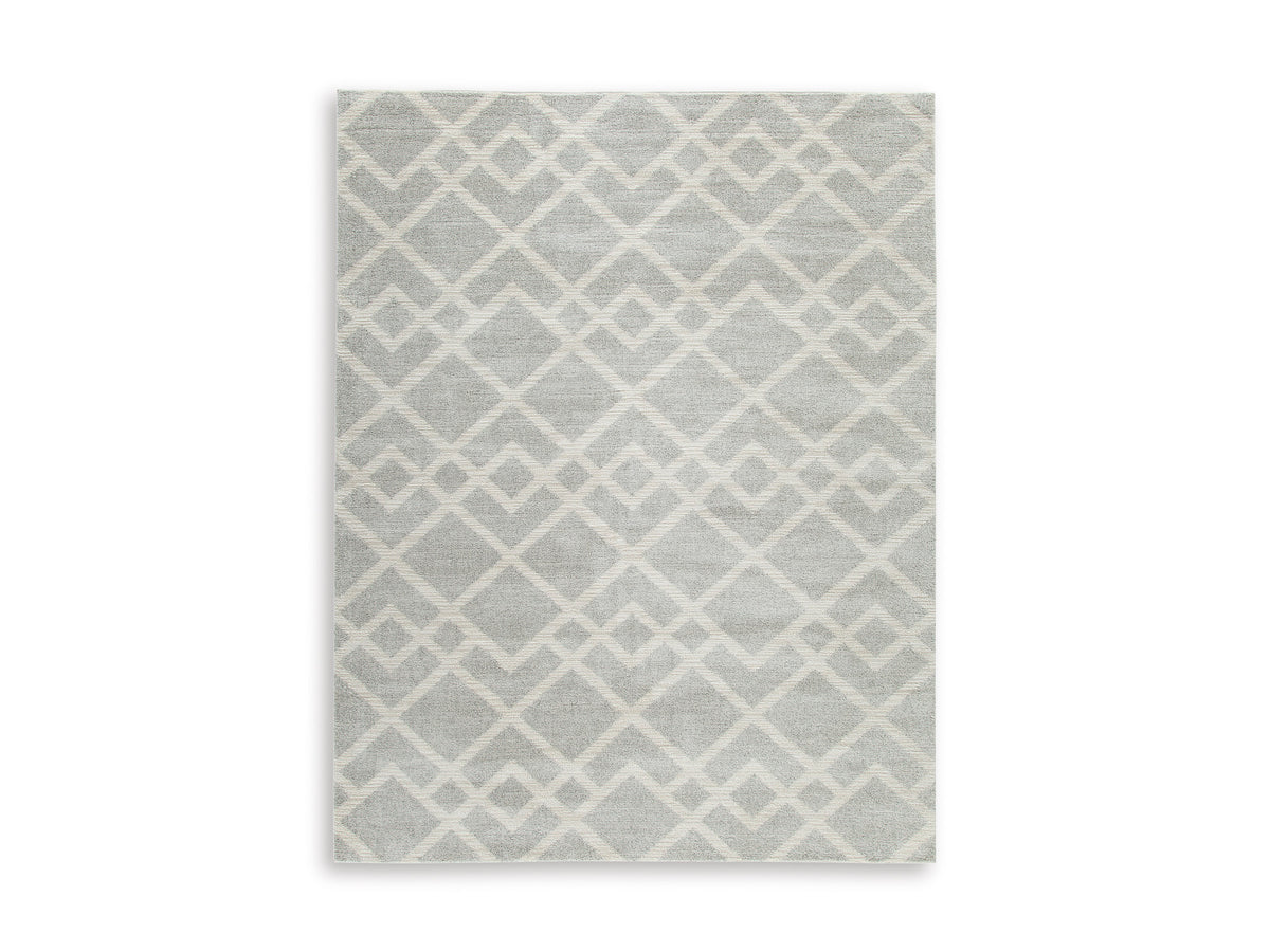 Gray/Ivory 94" x 120.25", complete rug product view