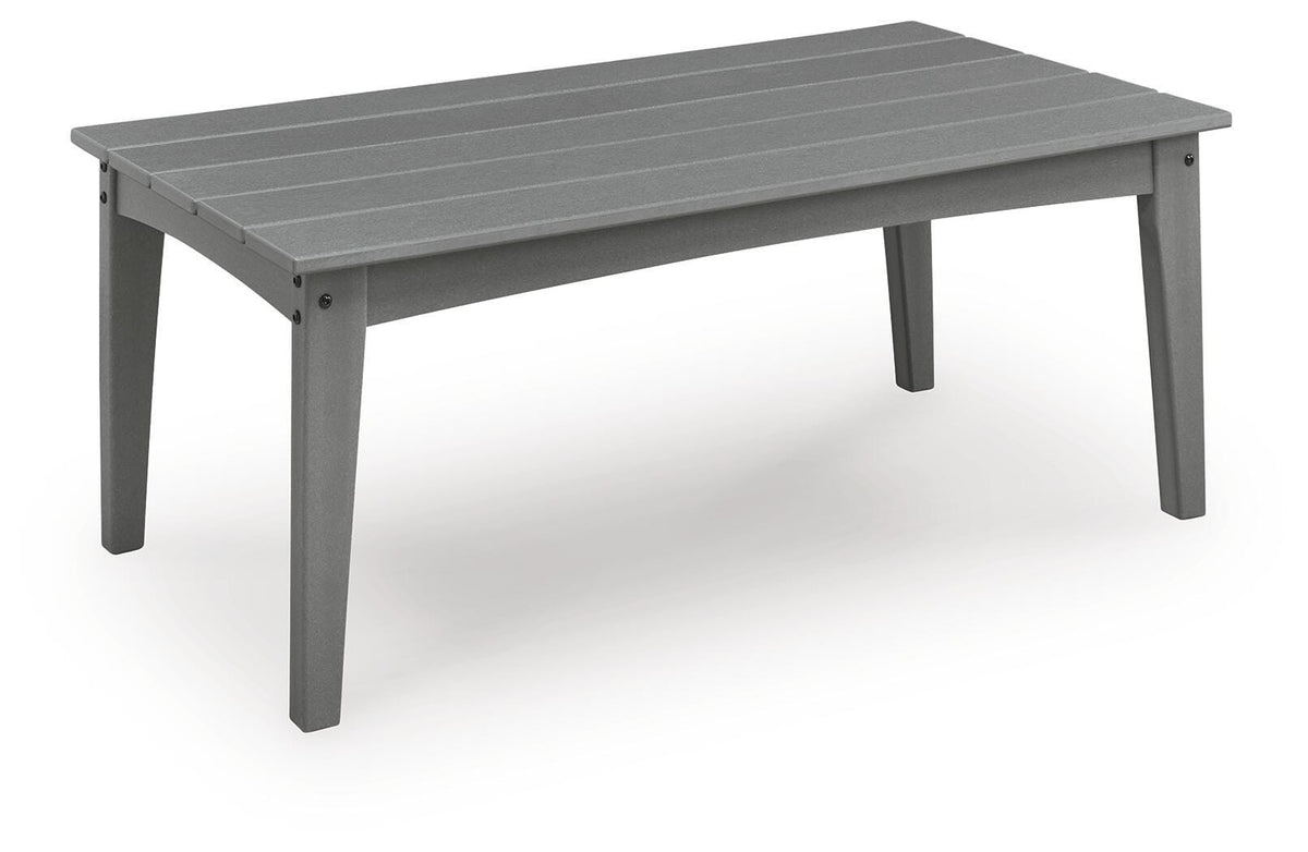 Gray, full coffee table angled view