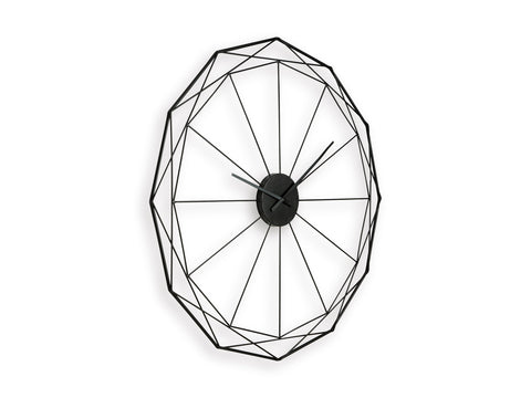 Black Open Geometric Metal Wall Clock