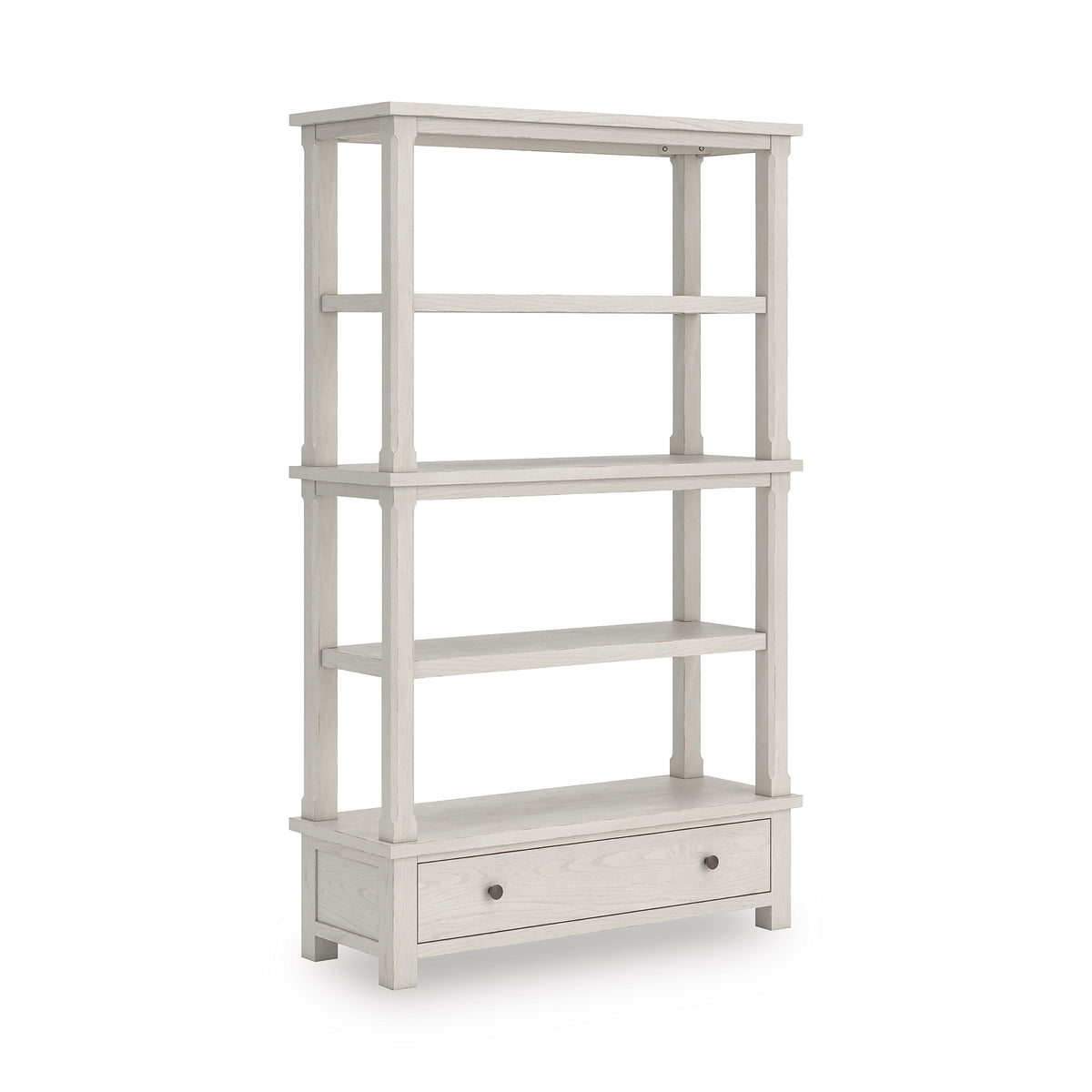 Antique White Bookcase, full product view
