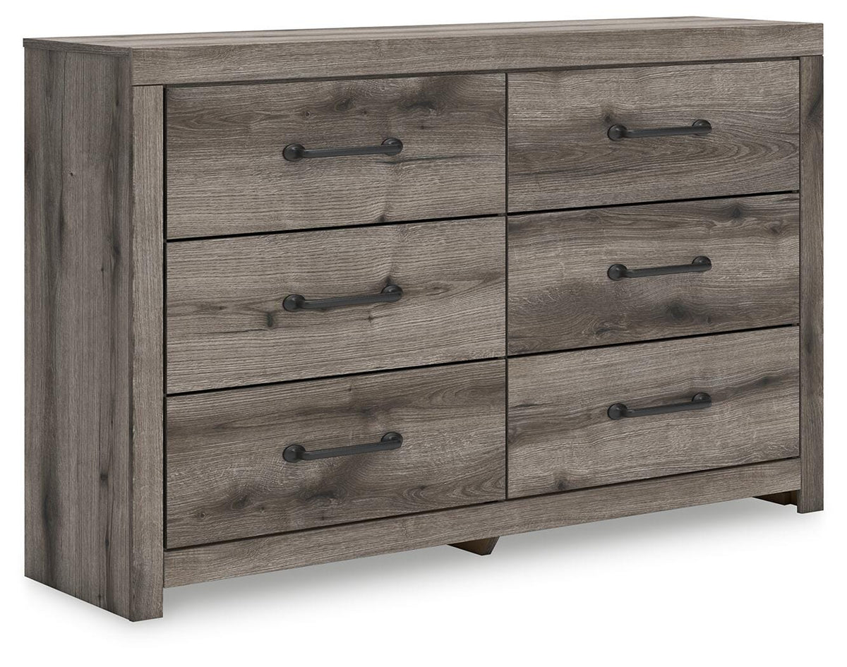 Brown Gray / Six Drawer Dresser — complete product angled view