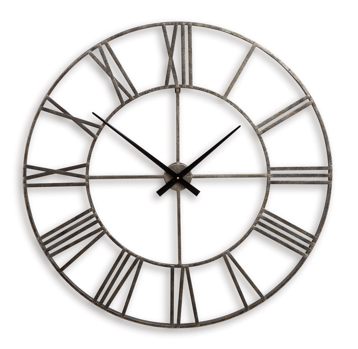 Antique Silver wall clock, full product view