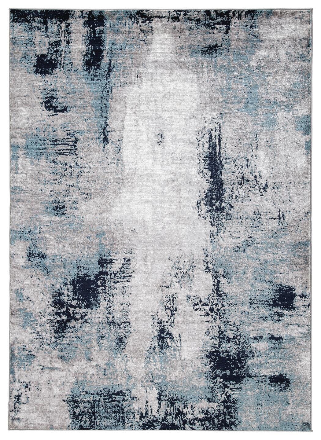 White/Blue/Gray 94" x 120", complete rug product view