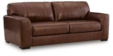 Deep-Seat Leather-Match Sofa in Canyon