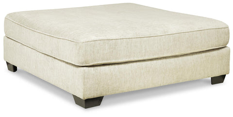 Parchment Chenille Oversized Square Ottoman
