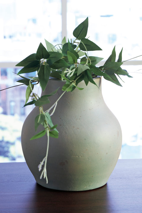 Baychester Antiqued Green Terracotta Vase