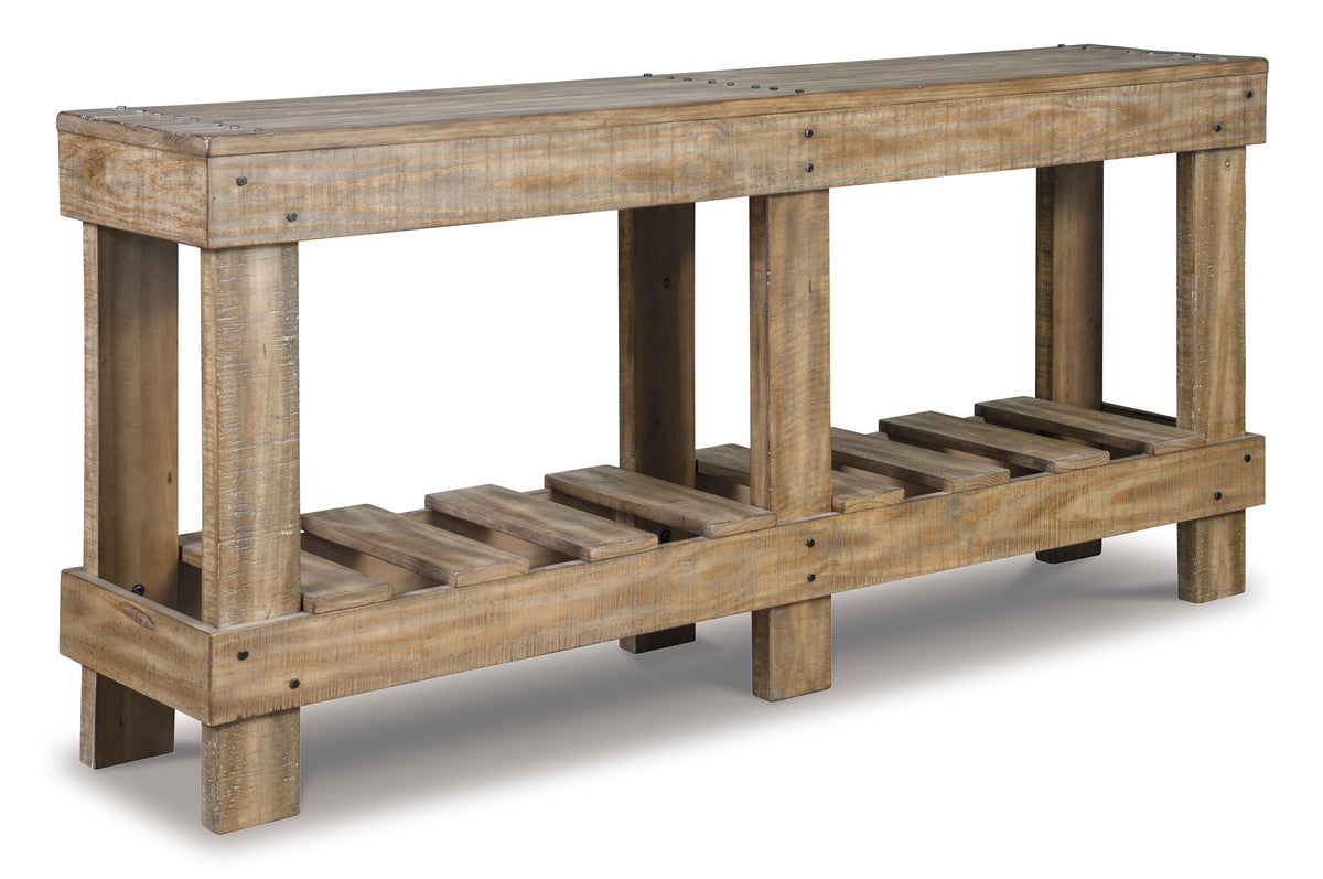Brown Console Sofa Table, view 1