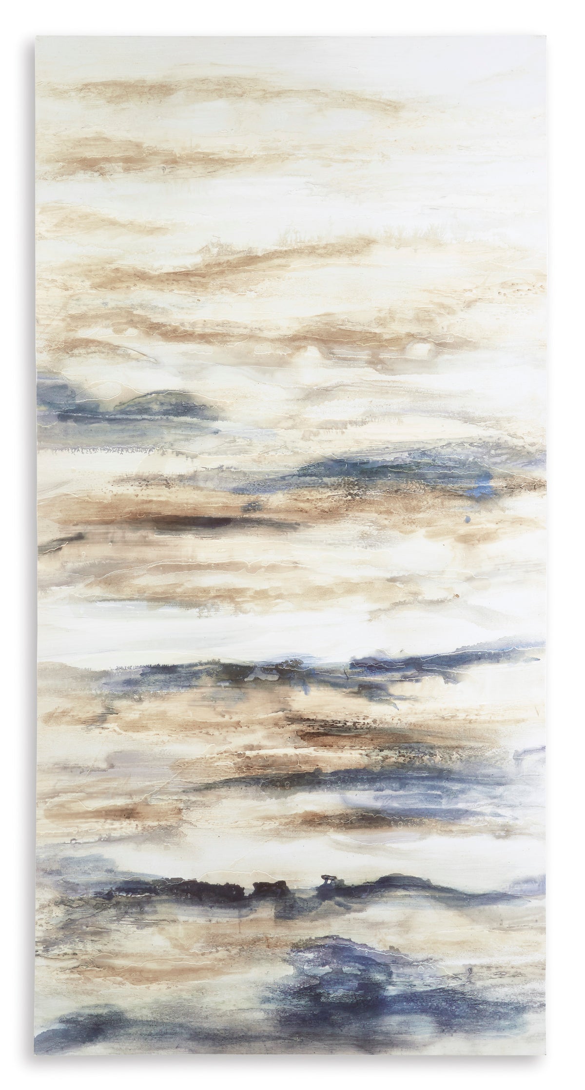 Blue/Tan wall art, full product view