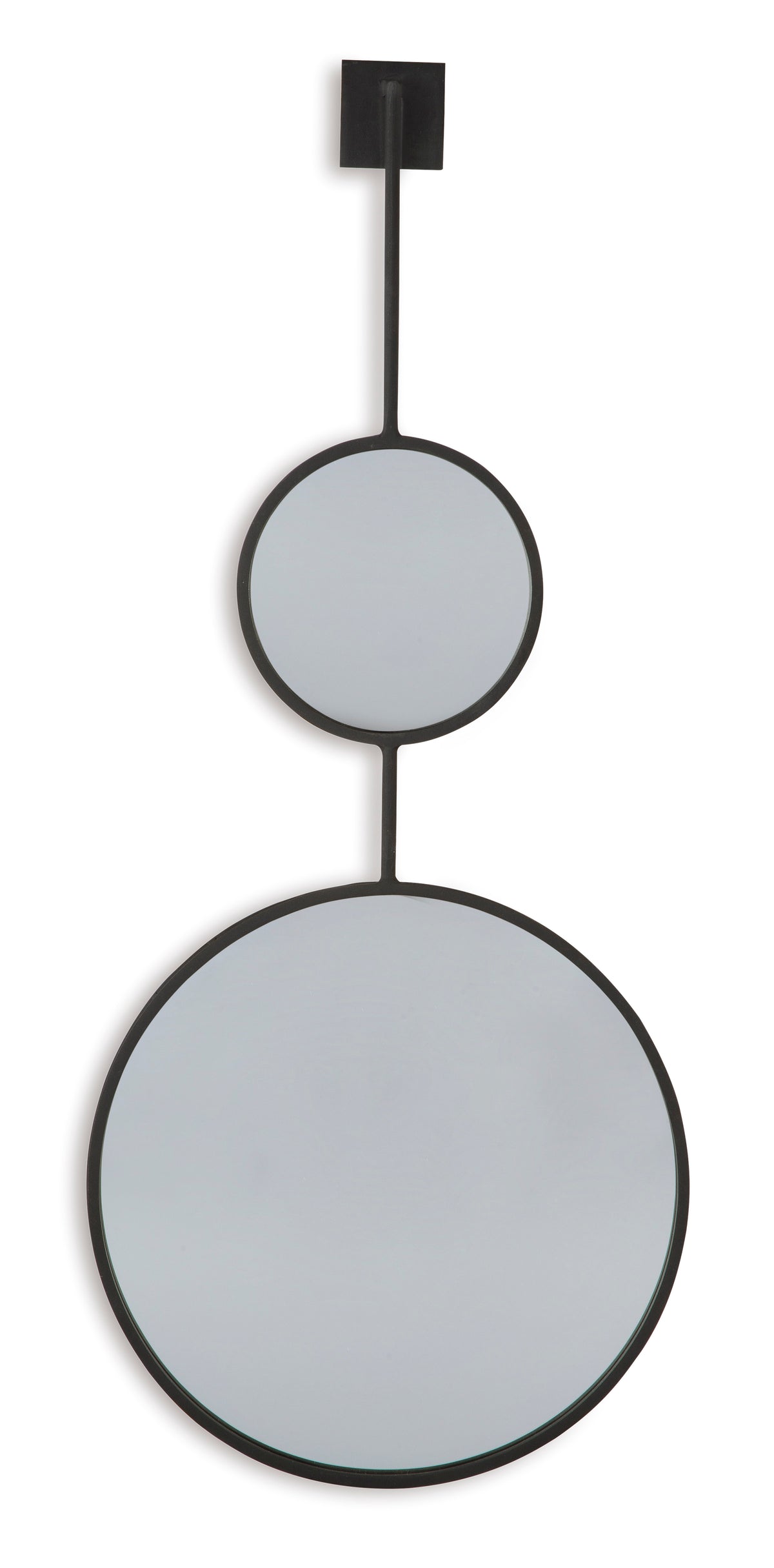 Black wall mirror, full product view