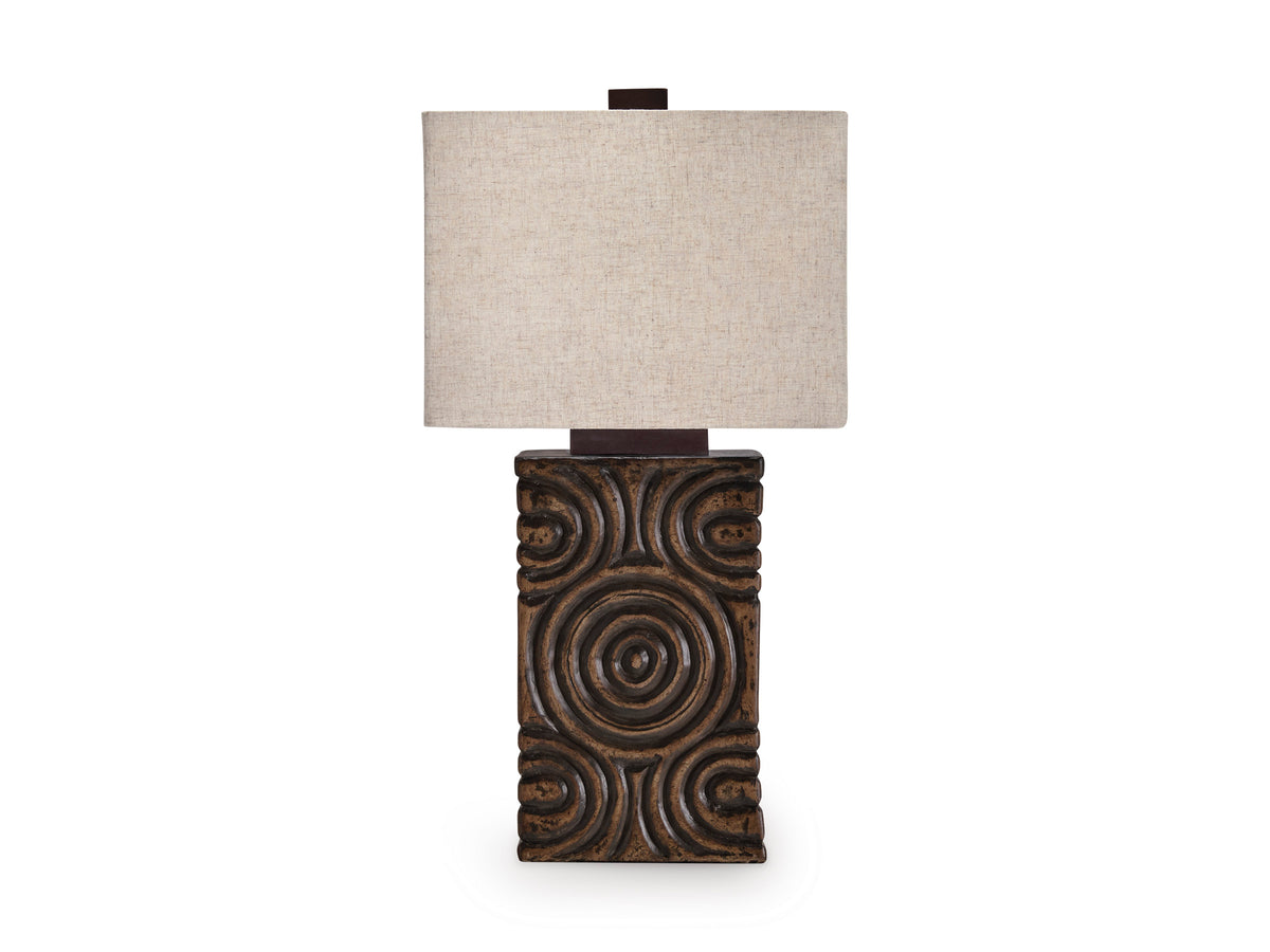 Antique Brown table lamp, full product view